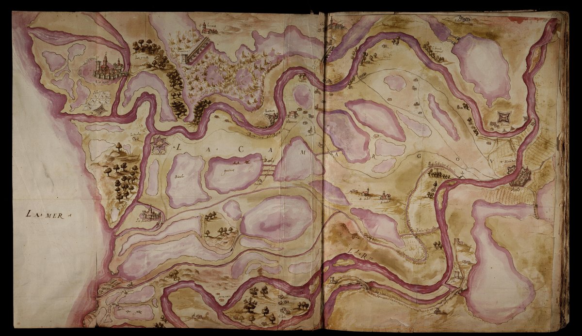 Historical map of Camargue by Ascanio Vittozi 1592