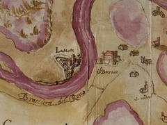 Historical map of Camargue by Ascanio Vittozi, 1592