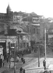 18th century Armenian Church of the Red Gospel cupola in Havlabari district, Tbilisi XIX century view from Metekhi plateau