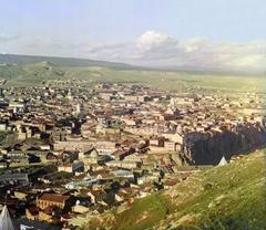 Panoramic view of Tiflis (Tbilisi) city from the grounds of Saint David Church