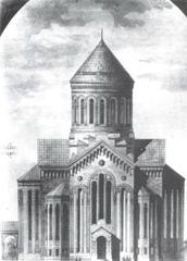 Budagovski Armenian Apostolic Church cathedral western facade in Baku