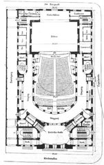 Architectural floor plan of Deutsches Schauspielhaus ground floor from 1901