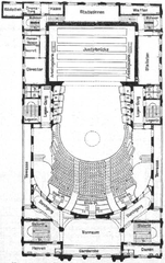 Architectural floor plan of Deutsches Schauspielhaus second floor and second balcony 1901