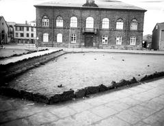 Exterior of Althingi, Icelandic parliament, taken on March 31 1949 in Austurvöllur after NATO resolution riots