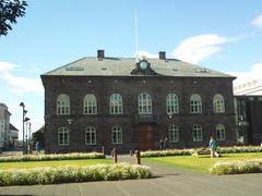 Icelandic parliament building Althingi in Reykjavik