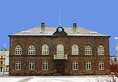 Alþingi Parliament building in Reykjavík Iceland