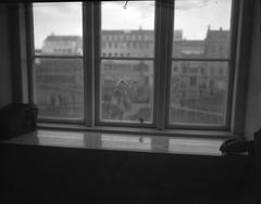 Broken window inside Althingi in Iceland on March 31, 1949 after riots