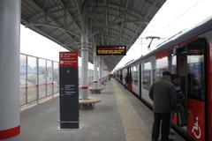 MCC station with locomotive and platform
