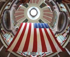 Garrison flag hanging in the rotunda of the Old Courthouse in St. Louis