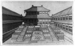 Stairways and marble terrace decorated with dragons inside the imperial palace compound in Beijing, China