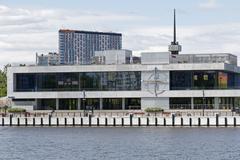 Moscow South River Terminal building and quay in April 2025