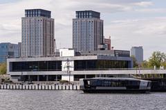 Moscow South River Terminal building and quay in April 2025