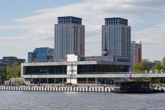 Moscow South River Terminal building and quay in April 2025