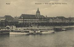 Rhine riverbank view with Electorate Palace in Mainz, Rhineland-Palatinate