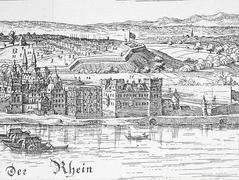 Martinsburg former residence of the archbishop in Mainz with later residence behind, 1633