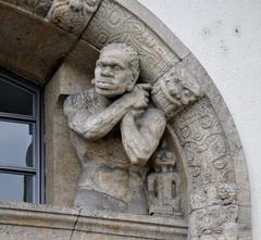 Right figure on the portal relief of Linden Museum in Stuttgart