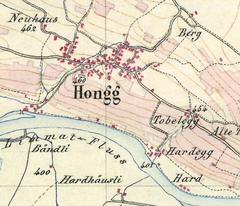 Historical map of Höngg district in Zurich