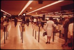 Entrance to Marienplatz subway station in Munich with a large white 'U' sign indicating the underground system