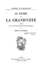 Title page of Littré de la Grand'Côte book published in Lyon in 1894