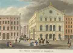 Historical illustration of the Thalia Theater in Hamburg from 1860
