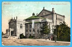 Historical black and white photo of Prinzregententheater theater in Munich in 1907