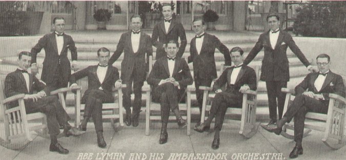 Abe Lyman and Hotel Ambassador Orchestra 1922 sheet music cover vintage photograph
