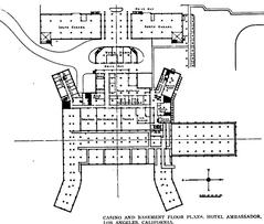 Floor plan of the Ambassador Hotel from the June 1921 issue of Architecture and Building
