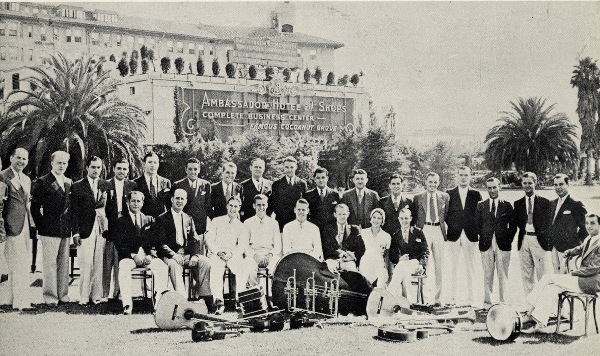 Gus Arnheim Orchestra performing at The Cocoanut Grove nightclub, Ambassador Hotel, 1932