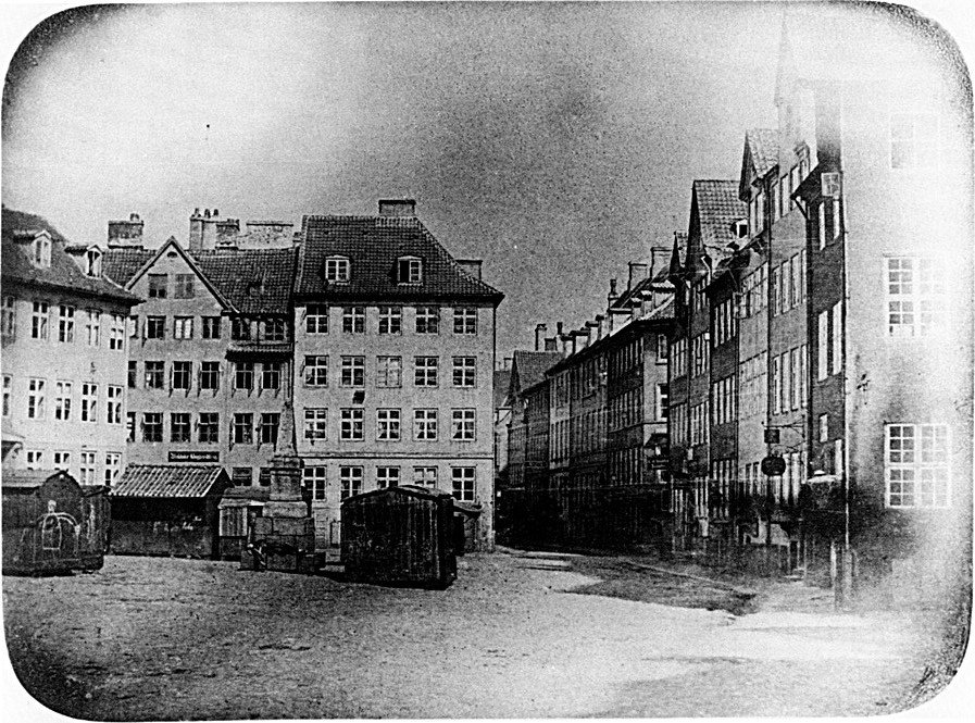 Daguerreotype of Ulfeldts Plads in Copenhagen taken by Peter Faber in 1840