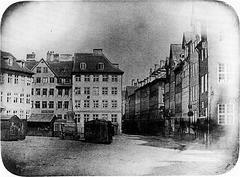 Daguerreotype of Ulfeldts Plads in Copenhagen taken by Peter Faber in 1840