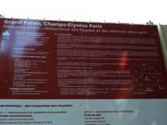 Restoration works sign at Grand Palais Paris April 2007