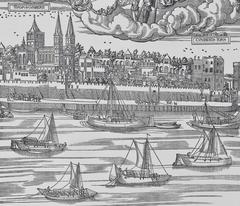 Copper engraving of Cologne city view in 1531 by Anton Woensam