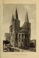 Cover of the 1911 book Die Kunstdenkmäler der Rheinprovinz, Volume 6, Part 4, featuring ecclesiastical monuments of Cologne such as St. Alban, St. Andreas, and others