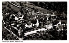 Aerial view of Bebenhausen near Tübingen from the southwest showing the entire village