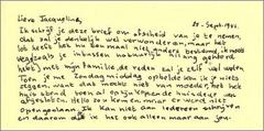 Farewell letter Anne Frank sent to Jacqueline van Maarsen
