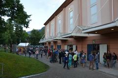 Crowded stage and audience at Heimatsound Festival 2014 with vibrant lighting and performers