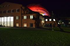 Passionstheater Oberammergau performance at Heimatsound Festival 2014 with musicians and audience