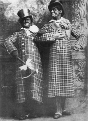 Montgomery and Stone performing in blackface at the Palace Theatre London 1899