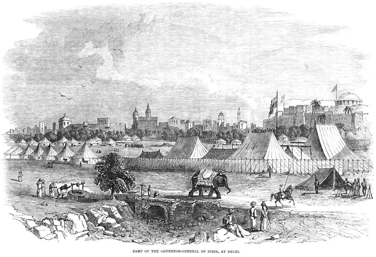 Historical illustration of the Camp of the Governor-General of India at Delhi, 1849