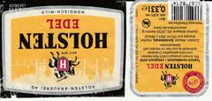Holsten Brauerei Holsten Edel beer label with blue and white design