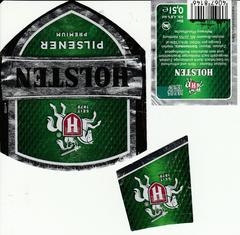 Holsten Pilsener 0.5l beer bottle labels with front, back and neck design from 2020