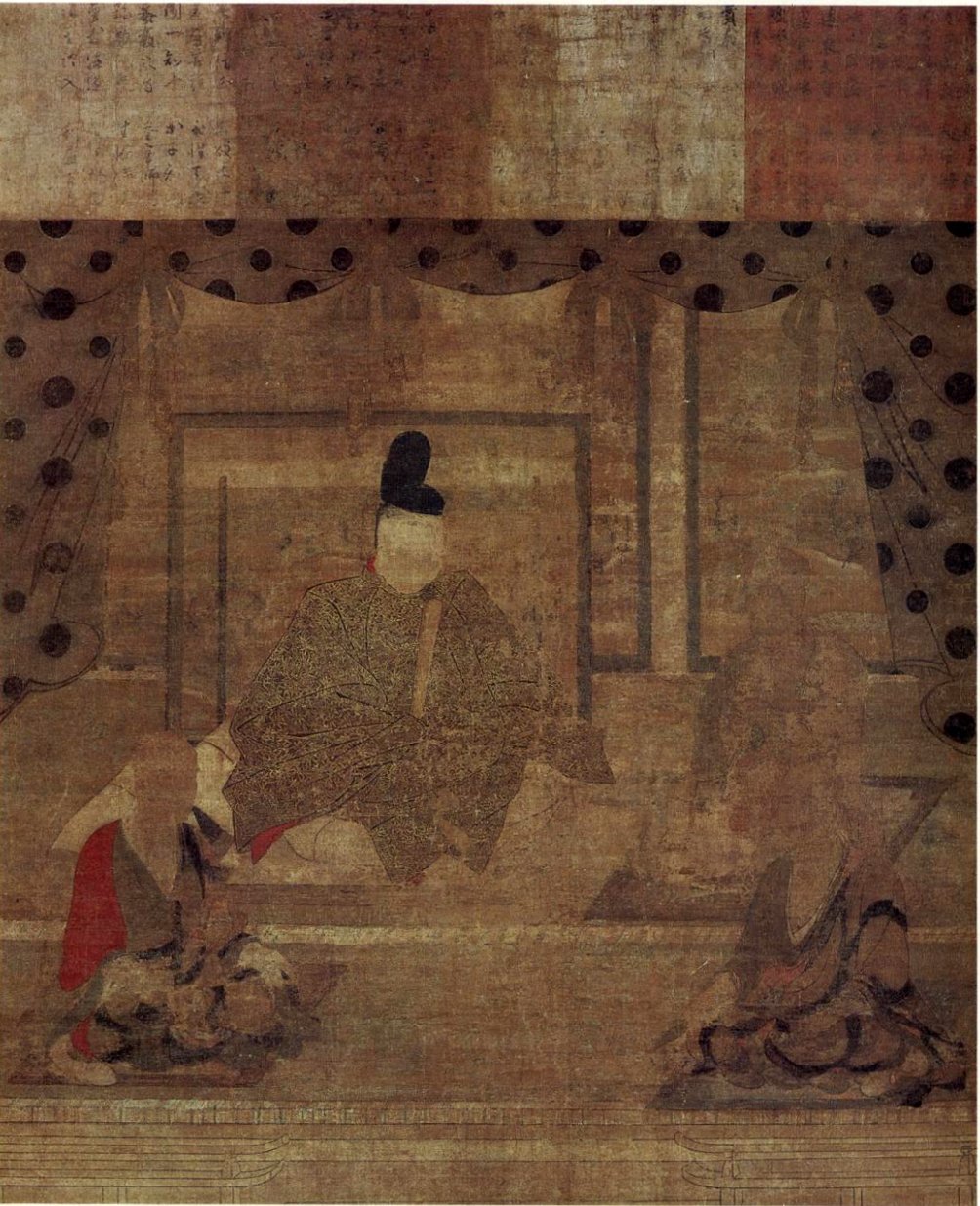 Portraits of the Four Saints including Emperor Shomu, Gyoki, Bodaisen'na, and Ryoben