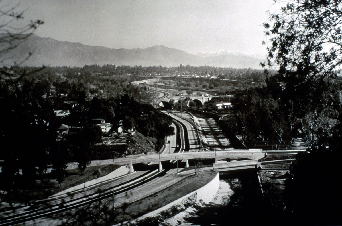 Historic 1940 photograph of Arroyo Seco Parkway (California State Route 110)