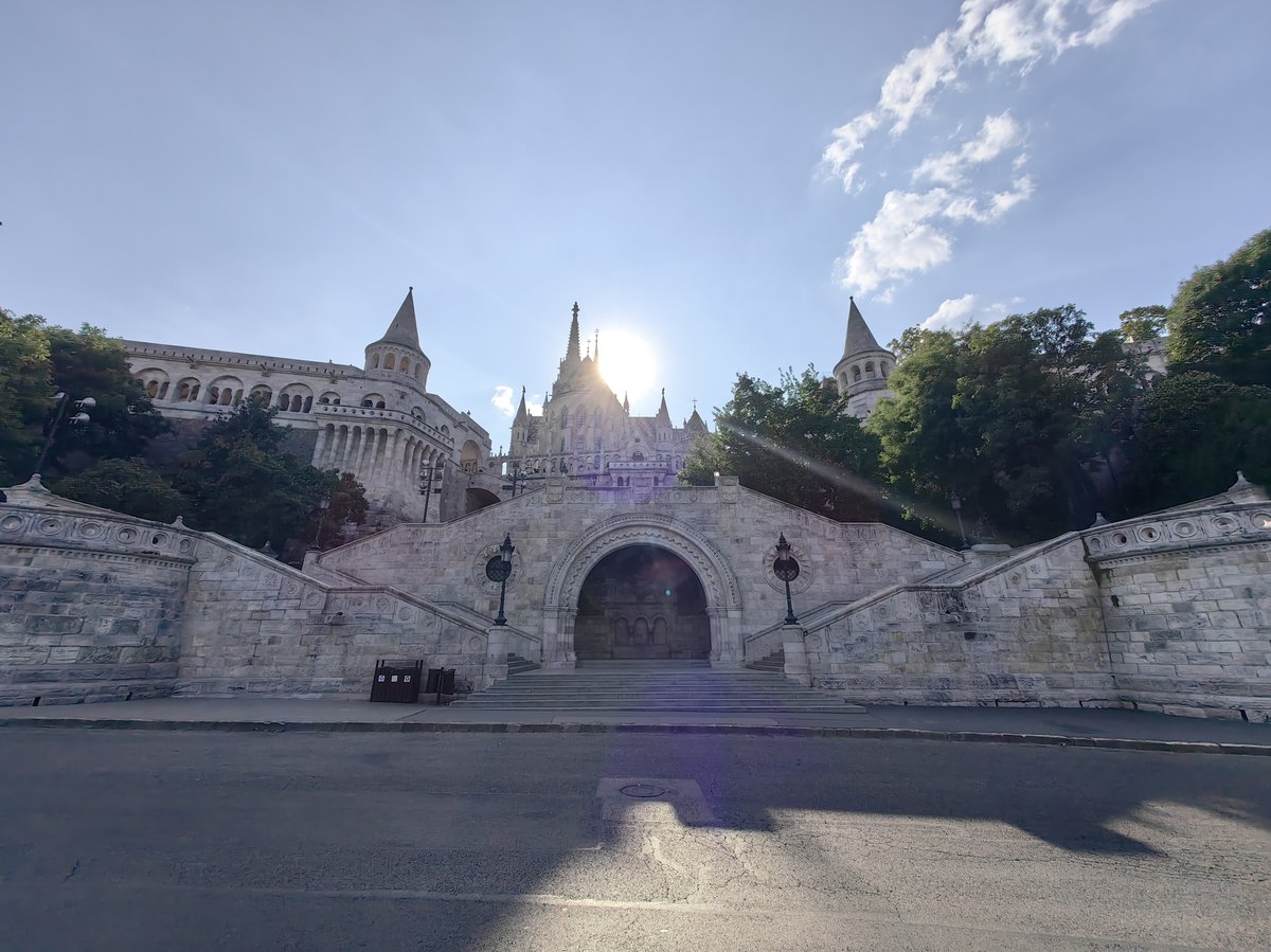 Panoramic view of Budapest with Budai Vár and Halászbástya