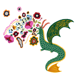 Illustration of Wawel Dragon, a legendary creature from Polish folklore, depicted as a fierce dragon.