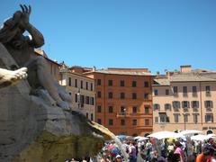 Piazza Navona in Rome with beautiful baroque architecture and fountains