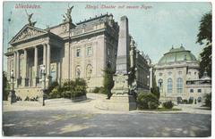 View of Wiesbaden early 20th century with theater and new foyer
