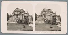 Historic stereo photo of Hessisches Staatstheater theater facade in Wiesbaden taken in 1904