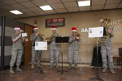 U.S Air Force Band of the West Gateway Brass performing holiday music at Wilford Hall Ambulatory Surgical Center