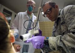 Dr. Chad Hivnor treating patient's scar with fractional carbon dioxide laser at Wilford Hall Ambulatory Surgical Center